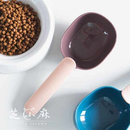 简约拼色猫粮勺宠物猫咪用品狗粮