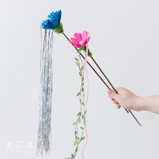 芝小麻春日花花仿真逗猫棒亮片流苏铃铛宠物互动解闷自嗨猫咪玩具