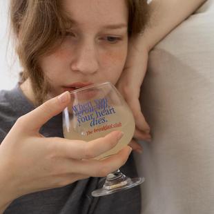 The Breakfast Club早餐俱乐部耐热高硼玻璃矮脚红酒杯复古撞色