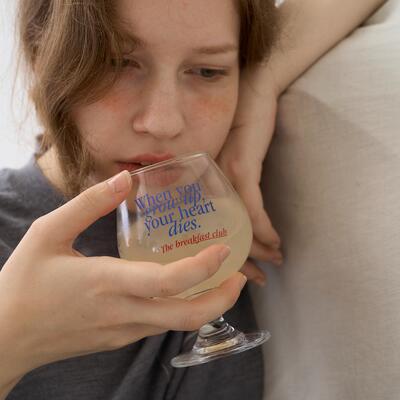 The Breakfast Club早餐俱乐部耐热高硼玻璃矮脚红酒杯复古撞色