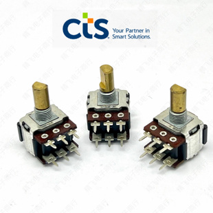 美国原装CTS双联编码器16定位编码电位器带步进288S0121半轴15MM