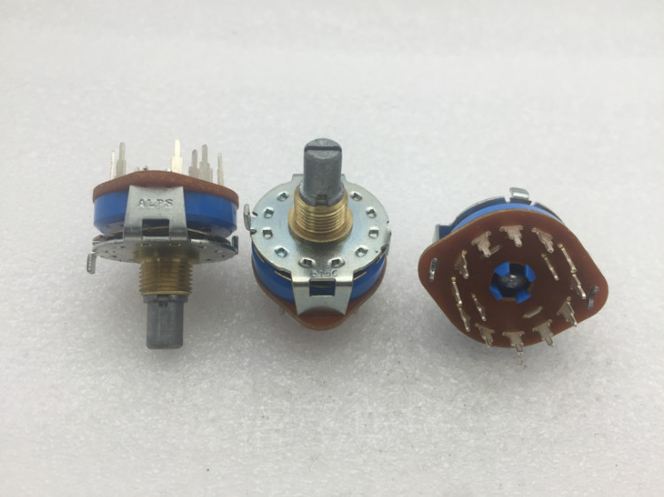 日本ALPS阿尔卑斯SRRM波段开关2刀6档轴长15MM