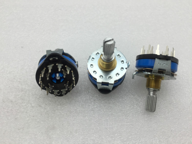 日本ALPS阿尔卑斯SRRM波段开关4刀6档轴长20MM锯齿