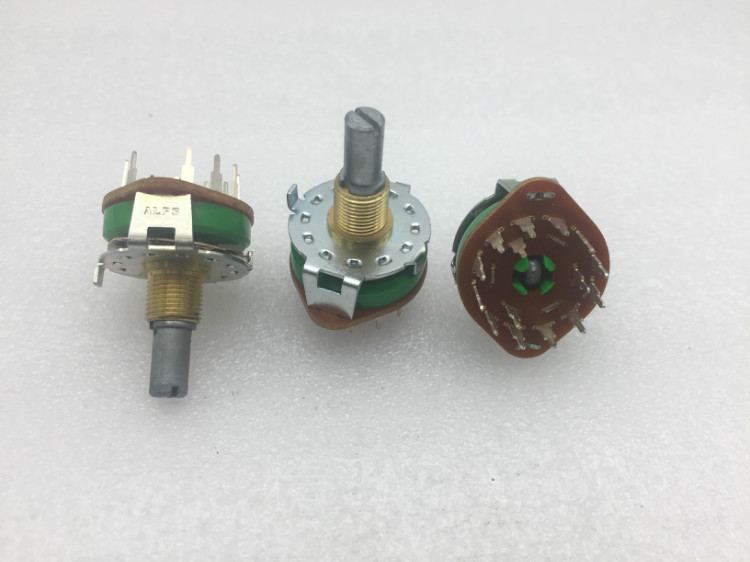 日本ALPS阿尔卑斯SRRM波段开关3刀4档轴长20MM