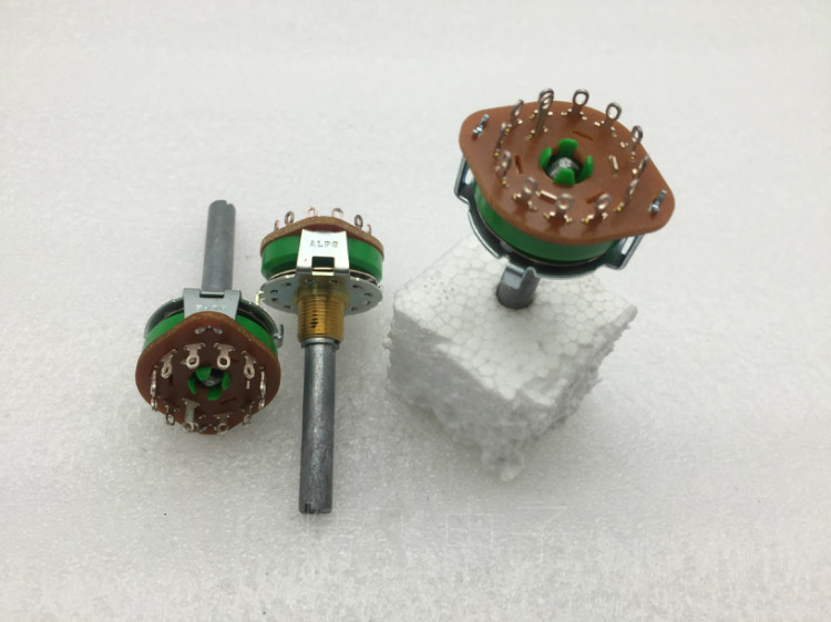 日本ALPS阿尔卑斯SRRM波段开关1刀12档轴长40MM360度转