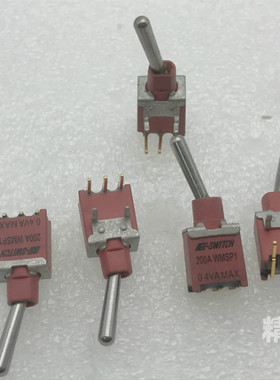 美国E-SWITCH钮子开关200AWMSP1[0.4VAMAX]小型防水钮子2档摇杆开