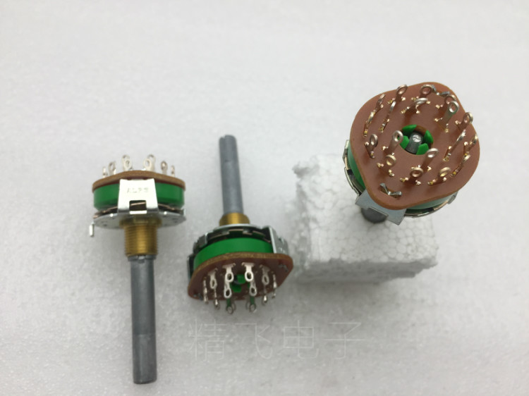 日本ALPS阿尔卑斯SRRM波段开关4刀2档轴长40MM