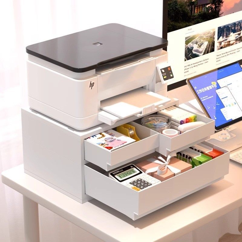 打印机置物架桌面多层式文件A4纸整理架家用办公增高复印机收纳架