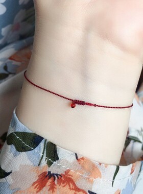 极细小红绳超细手工编织玛瑙手錬情侣本命年转运不掉色in手绳脚绳