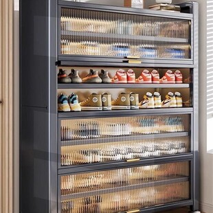 适用于阳台防晒钢质防水防尘户门口大容量鞋柜多层储物架