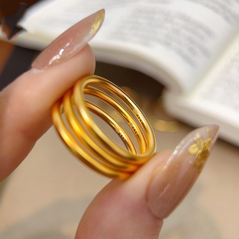 沙金饰品古法莲花传承素圈戒指女小众轻奢高级感设计情侣对戒配饰,饰品/流行首饰/时尚饰品新,戒指/指环,淘宝优惠券,粉丝福利购,淘宝优惠卷