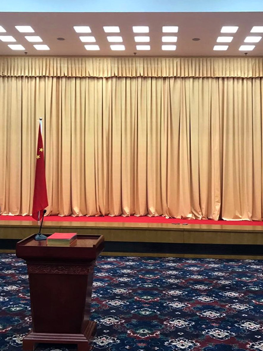 阻燃加厚红色会场定做舞台