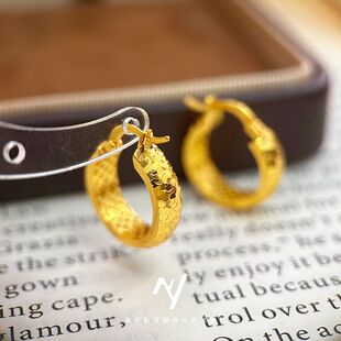 小红书同款碎冰耳环耳圈女轻奢时尚高级感百搭耳饰品送人礼物