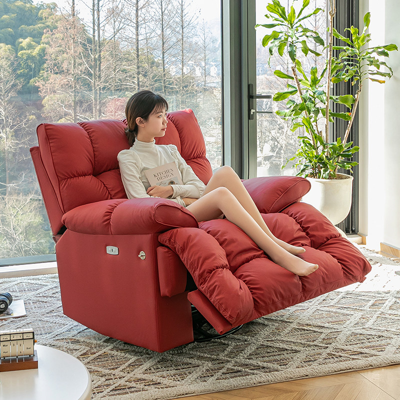 电动懒人沙发太空单人舱客厅休闲 可躺旋转摇椅多功能轻奢云朵沙