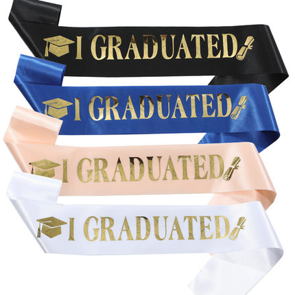 欧美时尚毕业肩带礼仪带 I GRADUATED丝带 毕业派对graduated腰带