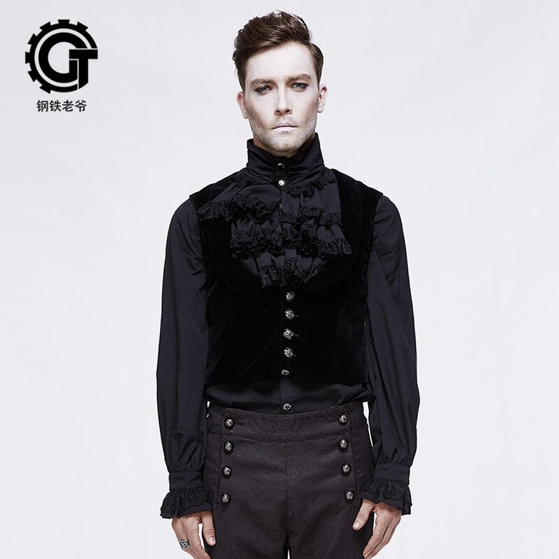钢铁老爷哥特复古绅士男装英伦风百搭休闲演出西服修身马甲背心男