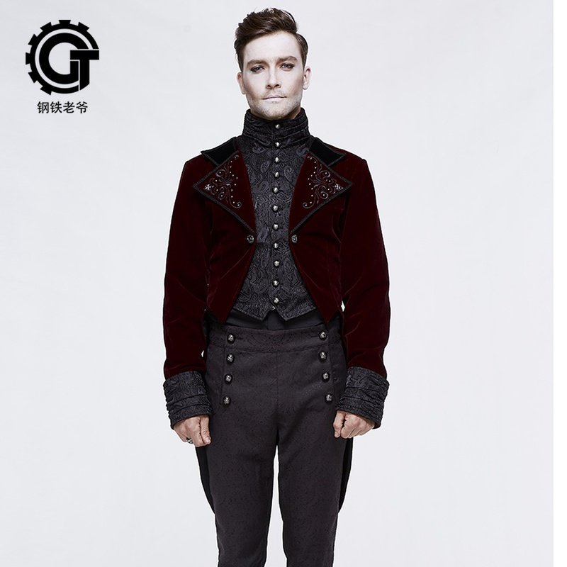 钢铁老爷中世纪宫廷礼服西装哥特式绅士男装摩登朋克燕尾服男外套