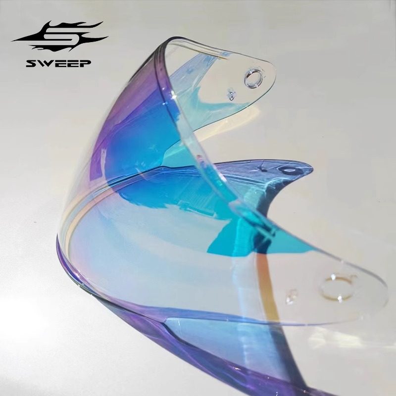 SWEEP原厂S6彩色镜片半盔镜片护目镜电镀幻彩外镜片黑色马鲁申