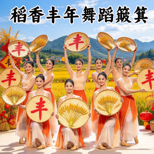 稻香丰年胶州秧歌演出竹簸箕