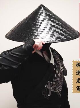古装影视剧汉服斗笠帽古风男侠客拍照摄影道具舞蹈斗笠黑色红色帽