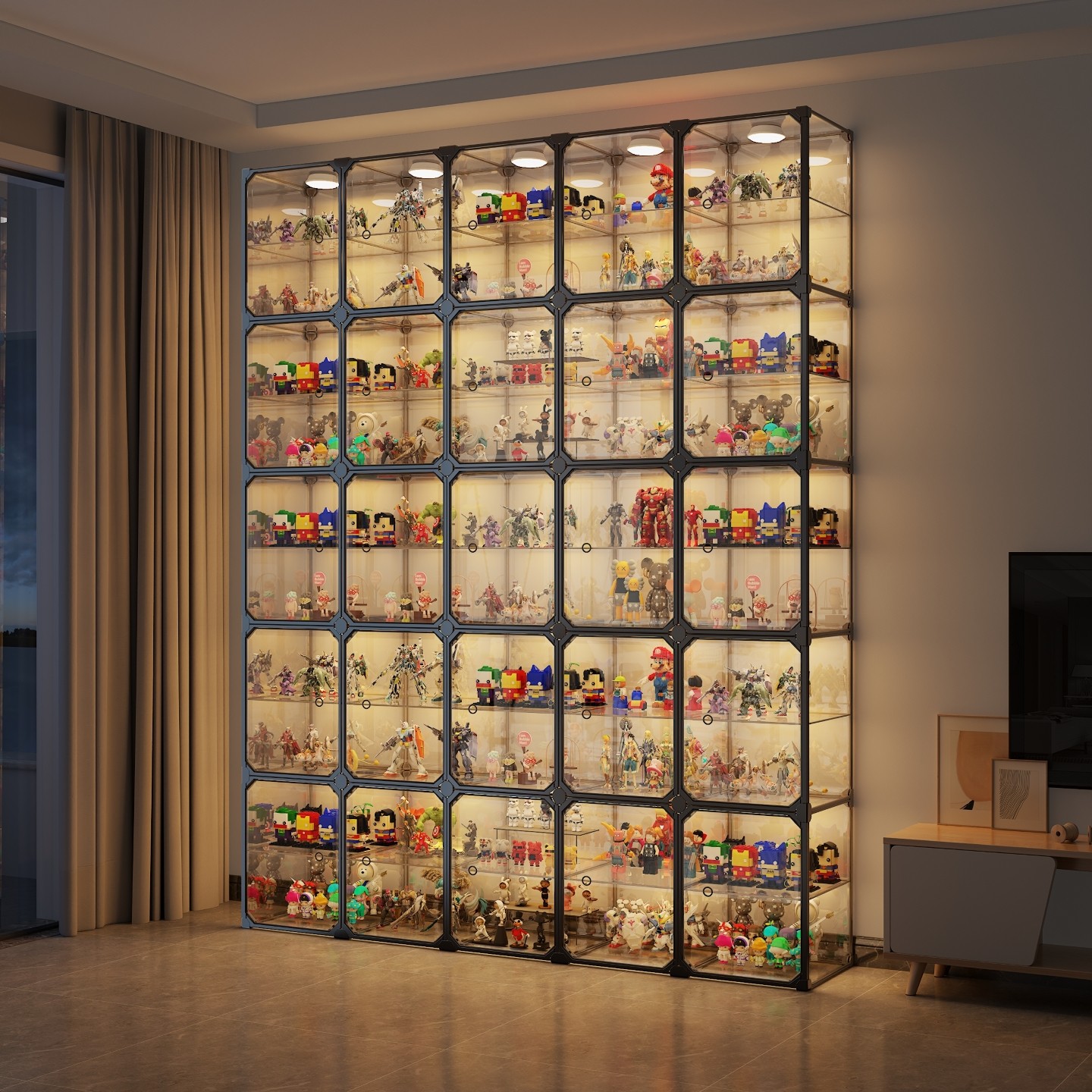 手办展示柜模型架子玩具摆件适用乐高盲盒家用透明积木高达收纳盒