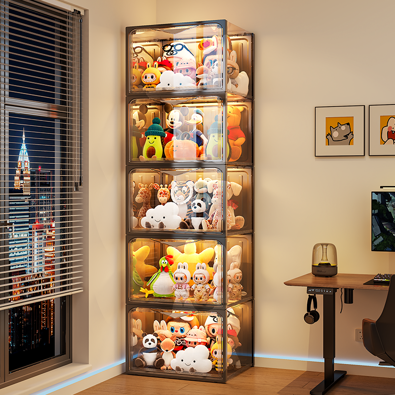 娃娃收纳桶毛绒玩具神器透明防尘放手办装公仔筒置物架玩偶展示柜,收纳整理,脏衣篮,淘宝优惠券,粉丝福利购,淘宝优惠卷