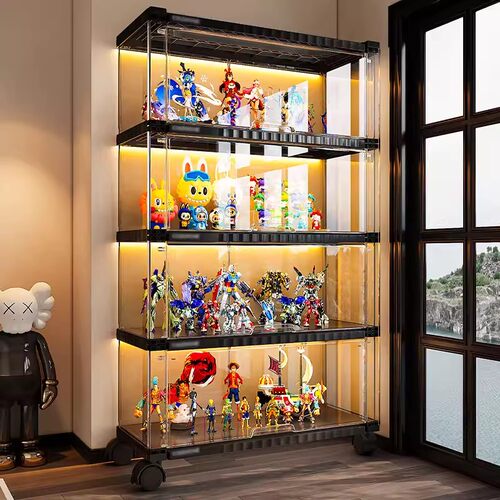 【带轮●带灯】可移动手办展示柜