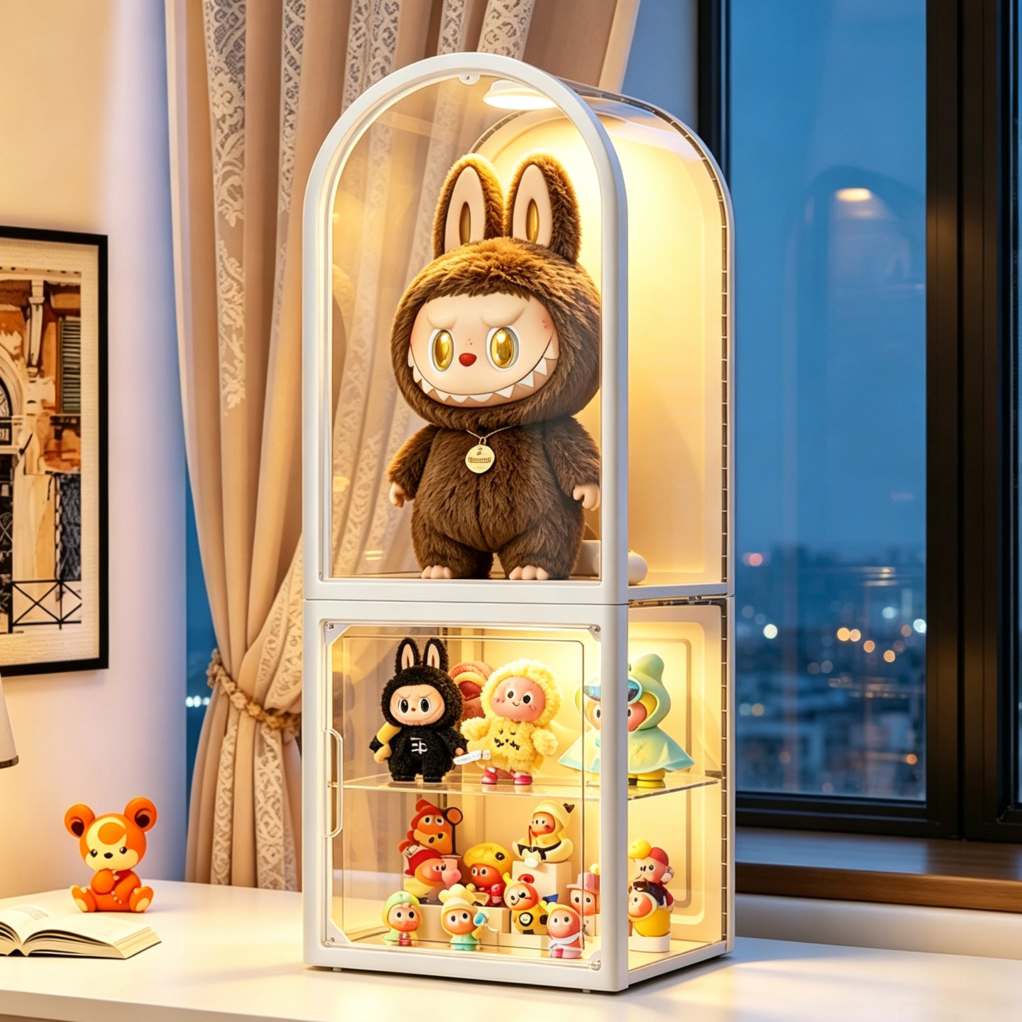 拱顶美学labubu展示盒手办展示柜图片