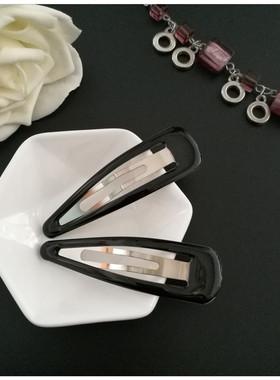 日韩基础百搭黑色BB夹大小号对夹合金刘海夹边夹碎发韩国简约发饰