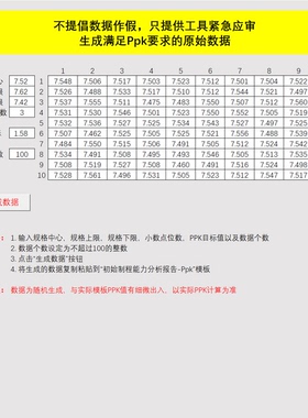 CPK+SPC目标数据自动生成器，内含VBA代码，设计素材,CPK目标数据