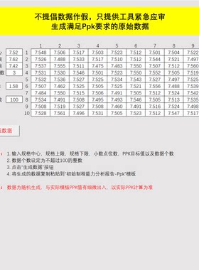 CPK+SPC目标数据自动生成器
