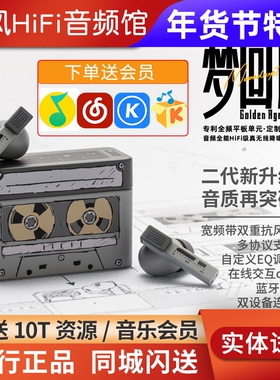 水月雨梦回2代Gold ages2入耳式HiFi主动降噪tws无线耳机蓝牙6.0