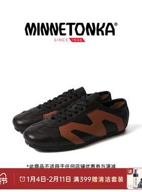 MINNETONKA MS70 Nappa26春新品德训鞋复古薄底植鞣牛皮德训鞋