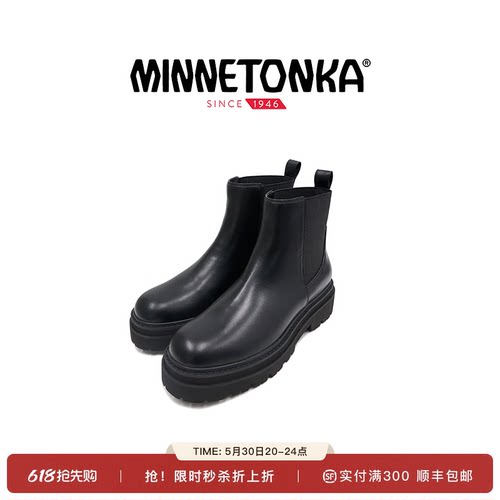 迷你唐卡中跟黑色中筒短靴