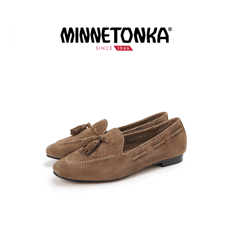 MINNETONKA/迷你唐卡25春夏新款复古流苏乐福鞋一脚蹬休闲鞋女鞋