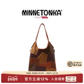 拼接个性 MINNETONKA 迷你唐卡新款 单肩斜跨两用包托特包女包
