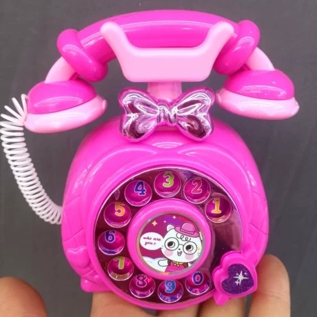 新款仿真拨号早教机卡通复古声光电话座机女孩礼物幼儿园益智玩具