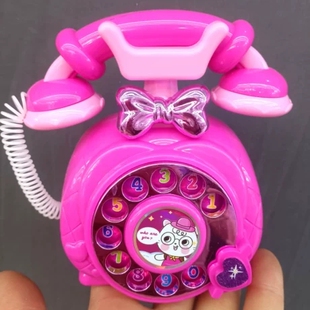 新款仿真拨号早教机卡通复古声光电话座机女孩礼物幼儿园益智玩具