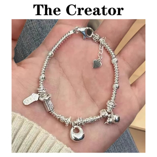 925纯银葫芦胖福盘缠碎银子手链女款轻奢小众精致手串手饰品礼物