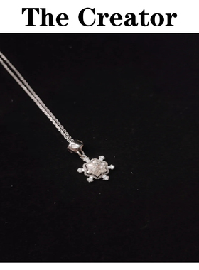 日韩冷淡风~纯银雪花吊坠项链