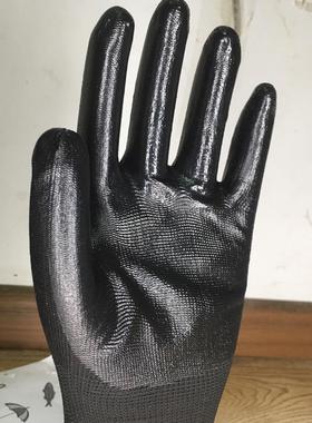 25款保友n322黑色丁腈手套劳保耐磨浸胶涂胶防水防油工作薄款手套