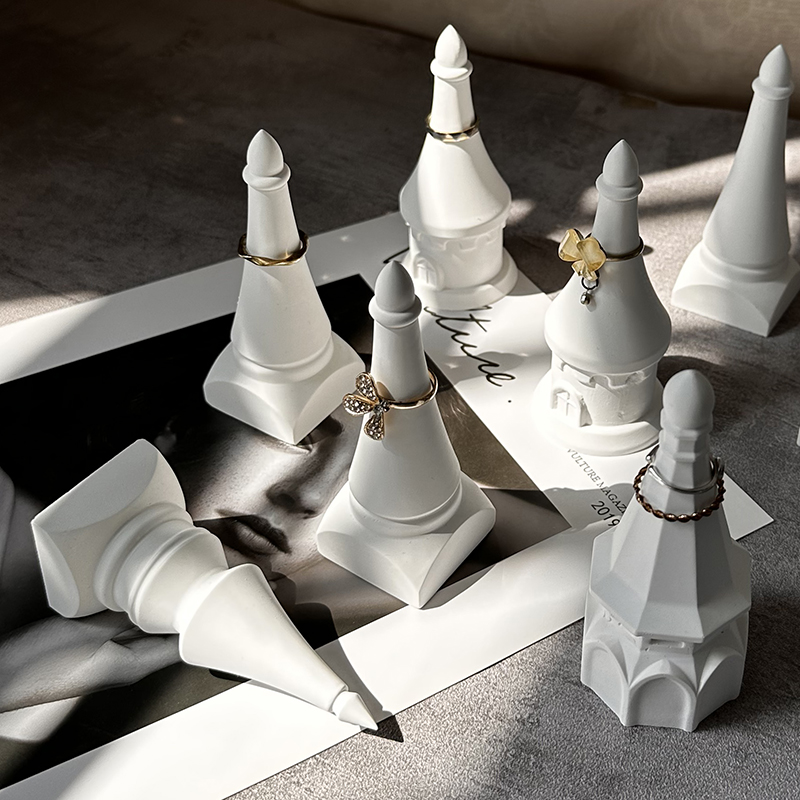 建筑塔尖城堡创意摆件首饰展示架戒指托珠宝柜台饰品陈列拍照道具