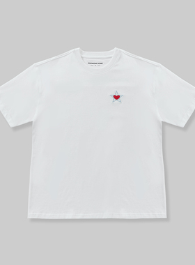 【明星同款】Pentagonal 新款棉刺绣爱心LOGO短袖T恤