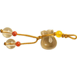 黄水晶手串diy配件手链配件小提溜小件配珠串珠编绳材料玉石饰品