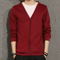 Áo len dệt kim nam Xu hướng phiên bản Hàn Quốc Mặc cổ chữ V nam thanh niên cộng với áo len nam size - Cardigan áo len cardigan nam