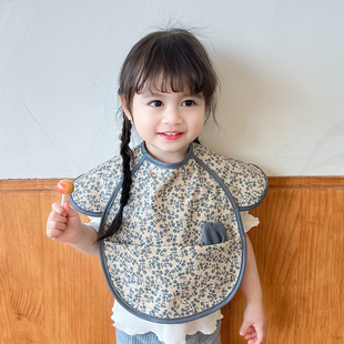 婴儿罩衣2025新款防水围嘴男女宝宝吃饭防污饭兜幼儿园pu反穿衣潮