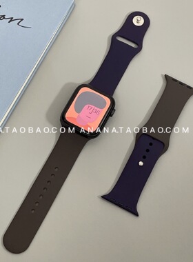 ANANSTORE新款双色硅胶表带适用苹果手表iWatchS987代SE百搭ultra