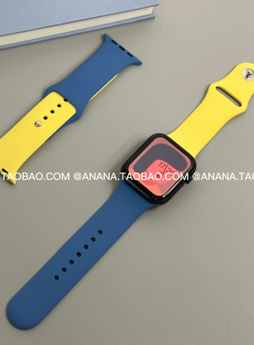 ANANSTORE新款双色运动硅胶表带适用苹果iwatch10代SE百搭s9ultra