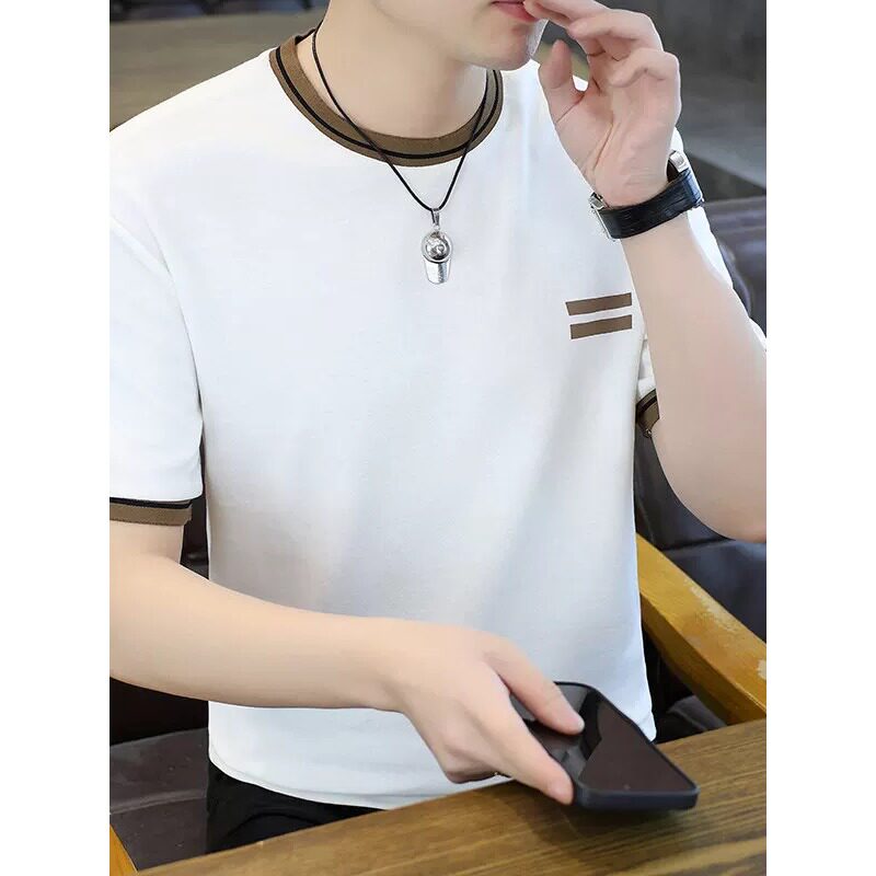 品牌圆领短袖t恤男夏季薄款