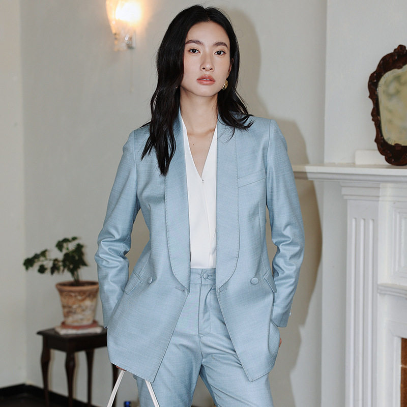高端「商场同款」西装外套女春秋英伦时尚气质女神范职业西服套装